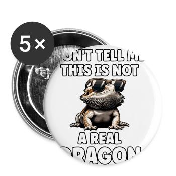 Bartagame sagt Eidechse Gecko - Buttons klein 25 mm (5er Pack) - Weiß - Vorne