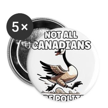 Drôle d’oie canadienne citation Canada Meme - Lot de 5 petits badges (25 mm) - blanc - Devant