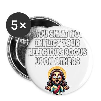 Lustige atheistische Wissenschaft Anti-Religion Weihnachten - Buttons klein 25 mm (5er Pack) - Weiß - Vorne