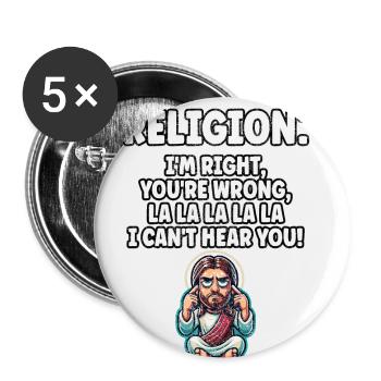 Funny Anti Religion Atheist Agnostic - Buttons small 1''/25 mm (5-pack) - white - Front