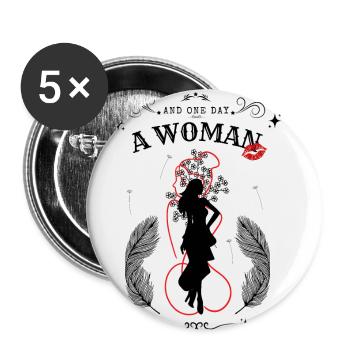 And one day, a woman! Black model. - Buttons small 1''/25 mm (5-pack) - white - Front