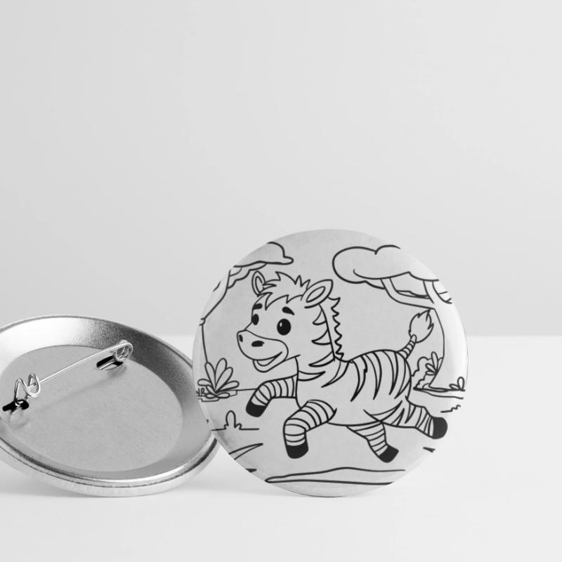Zebra 🦓 coloring page for creative development Buttons small 1''/25 mm (5-pack)