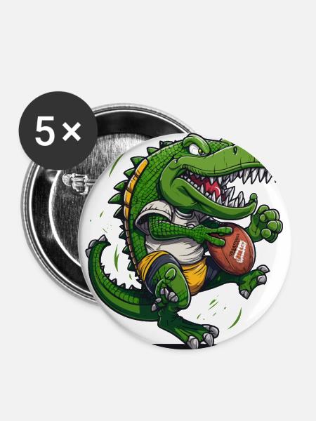 Amerika Kroko - Buttons klein 25 mm (5er Pack) - Weiß