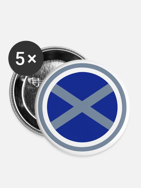 Schottland Emblem - Buttons klein 25 mm (5er Pack) - Weiß