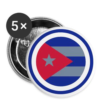 Kuba Emblem - Buttons klein 25 mm (5er Pack) - Weiß - Vorne