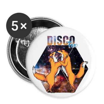Discofox - Buttons klein 25 mm (5er Pack) - Weiß - Vorne