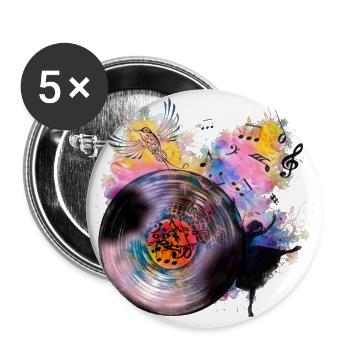 Vinyle Vinyl Art Design - Lot de 5 petits badges (25 mm) - blanc - Devant
