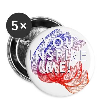 you inspire me - Buttons small 1''/25 mm (5-pack) - white - Front