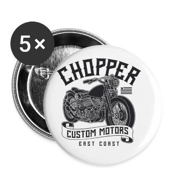 Motorrad Shirt - Buttons klein 25 mm (5er Pack) - Weiß - Vorne