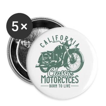 Motorrad Shirt - Buttons klein 25 mm (5er Pack) - Weiß - Vorne
