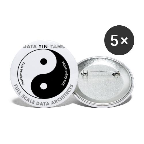 Data Yin Yang Black & White - Buttons klein 25 mm (5-pack)