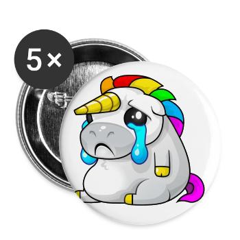 Alasdair pleurant licorne - Lot de 5 petits badges (25 mm) - blanc - Devant