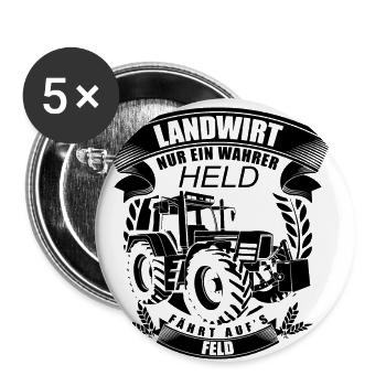 Cadeau paysan - domaine de l'agriculture - Lot de 5 petits badges (25 mm) - blanc - Devant
