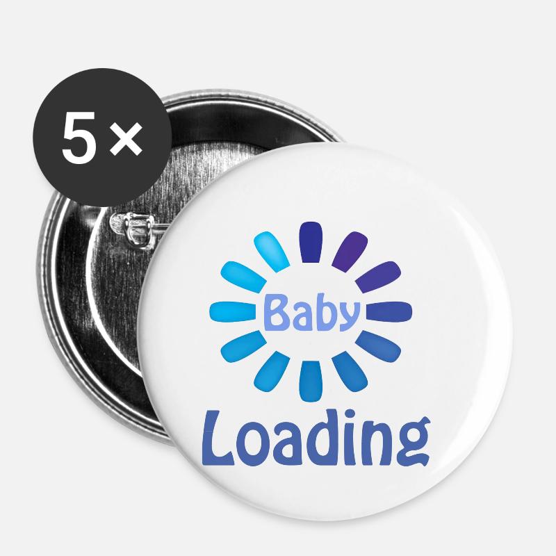 Baby Loading - Buttons klein 25 mm (5er Pack) - Weiß