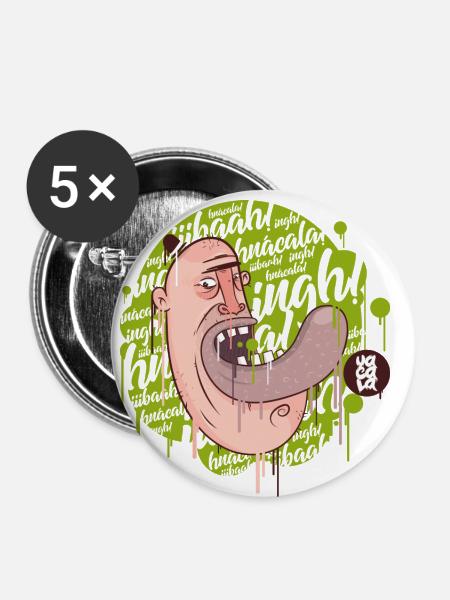uacala1 - Buttons klein 25 mm (5er Pack) - Weiß