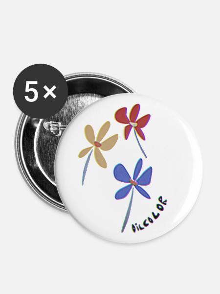 flowers - Buttons klein 25 mm (5er Pack) - Weiß