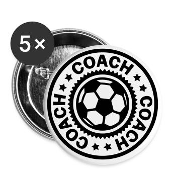Entraîneur de football - Lot de 5 petits badges (25 mm) - blanc - Devant
