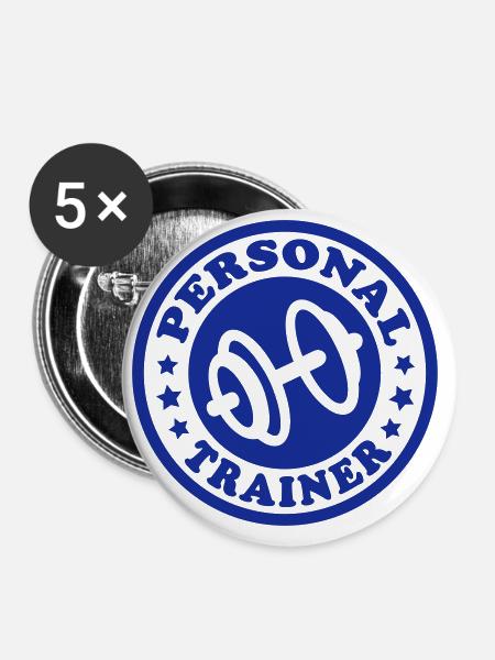 Personal Trainer (Stempel) - Buttons klein 25 mm (5er Pack) - Weiß