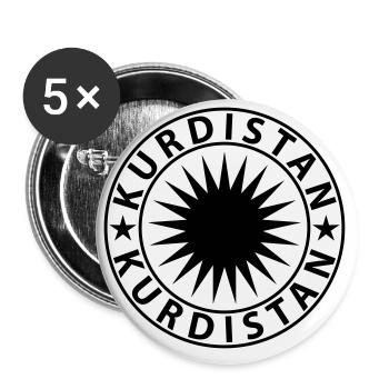 Kurdistan - Buttons klein 25 mm (5er Pack) - Weiß - Vorne