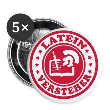 Latein-Versteher (Stempel) - Buttons klein 25 mm (5er Pack) - Weiß - Vorne