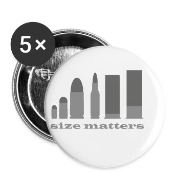 Size Matters, size counts - funny saying - Buttons small 1''/25 mm (5-pack) - white - Front