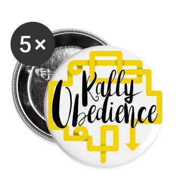 Rally Obedience Design pour les sports canins avec chien - Lot de 5 petits badges (25 mm) - blanc - Devant