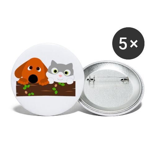 Hund & Katz - Buttons klein 25 mm (5er Pack)
