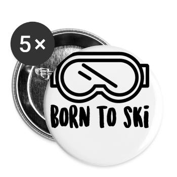 Born to ski - Buttons small 1''/25 mm (5-pack) - white - Front