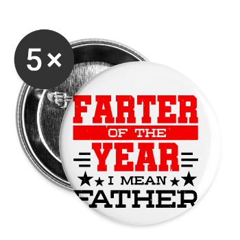 Father of the year - Buttons small 1''/25 mm (5-pack) - white - Front