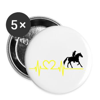 Les chevaux EKG adorent - Lot de 5 petits badges (25 mm) - blanc - Devant