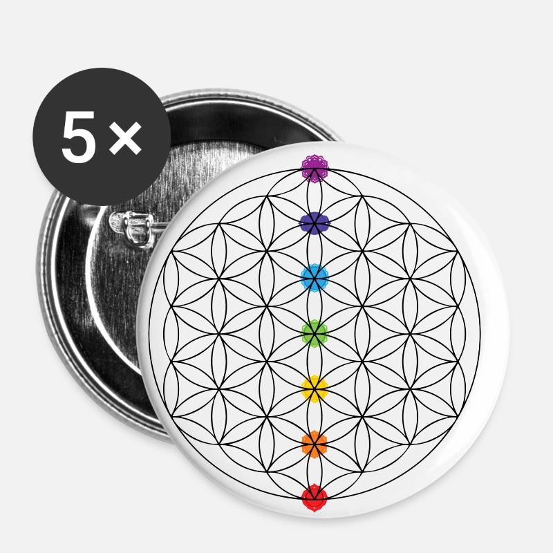 The Flower of Life - Buttons small 1''/25 mm (5-pack) - white