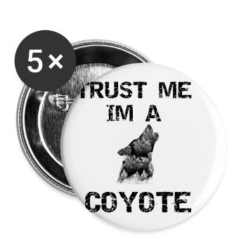 Sarcastic saying. Coyote - Buttons small 1''/25 mm (5-pack) - white - Front