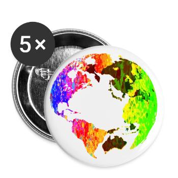 vecteur monde 08 01 - Lot de 5 petits badges (25 mm) - blanc - Devant