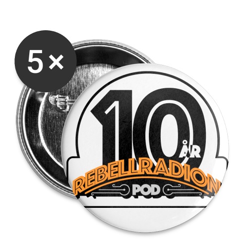 Rebellradion 10 Years Celebration - Små knappar 25 mm (5-pack)