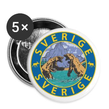 Sweden - Buttons small 1''/25 mm (5-pack) - white - Front