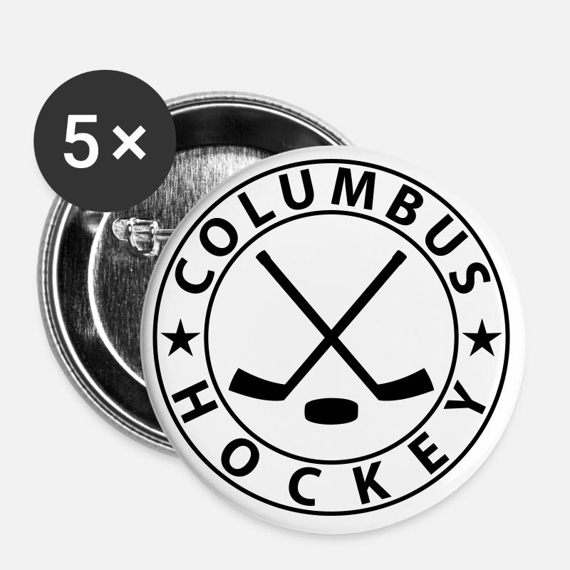 Columbus Ice Hockey - Buttons small 1''/25 mm (5-pack) - white