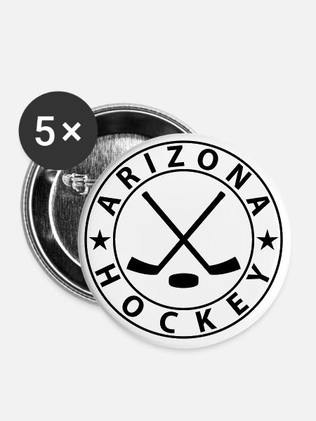 Arizona Eishockey - Buttons klein 25 mm (5er Pack) - Weiß