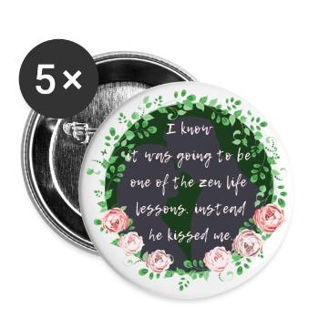 Citation de Rose Hathaway, Vampire Academy Rochelle Mead - Lot de 5 petits badges (25 mm) - blanc - Devant