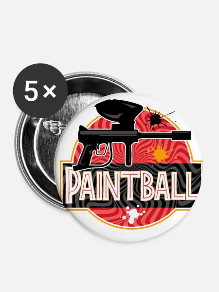 Paintball Airsoft Gotcha Markierer - Buttons klein 25 mm (5er Pack) - Weiß
