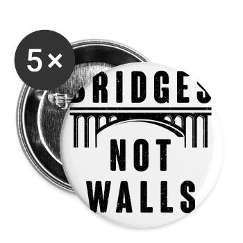 Bridges not Walls Solidarität Liebe - Buttons klein 25 mm (5er Pack) - Weiß - Vorne