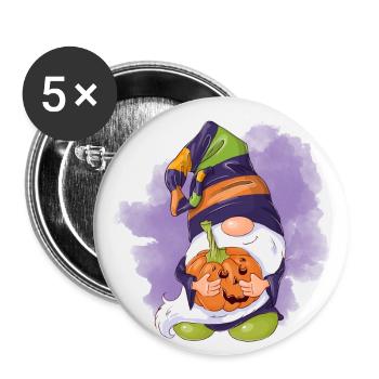 Halloween Elves - Buttons small 1''/25 mm (5-pack) - white - Front
