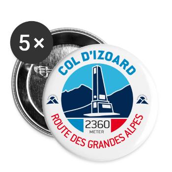 Col d’Izoard 1 - Lot de 5 petits badges (25 mm) - blanc - Devant