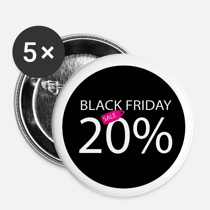 Promo sticker 20% - Buttons small 1''/25 mm (5-pack) - white