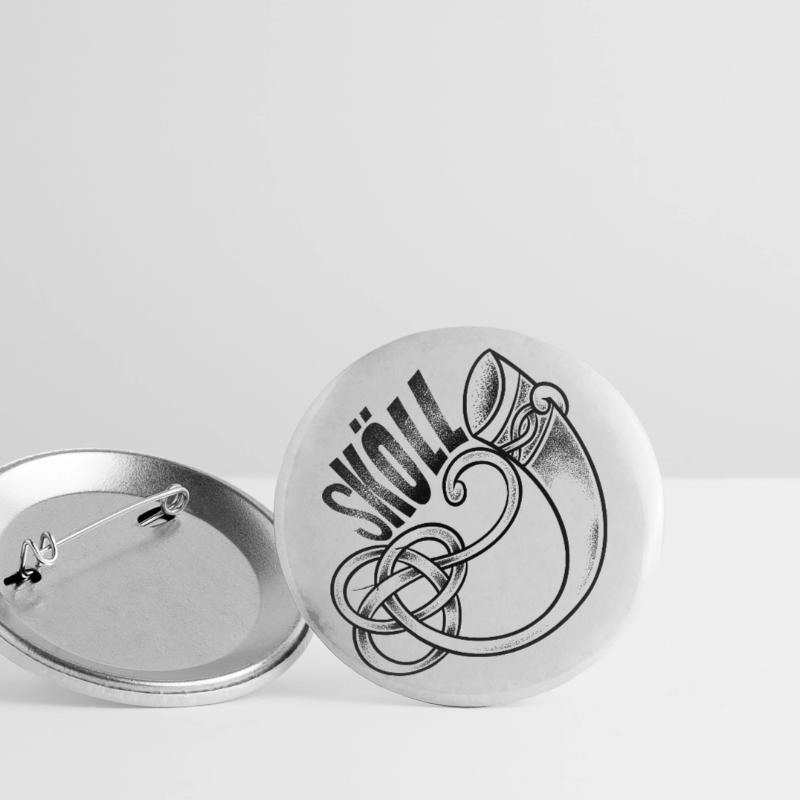 Sköll, Skoell oder Skohell oder Skøll DOTWORK ART Buttons klein 25 mm (5er Pack)