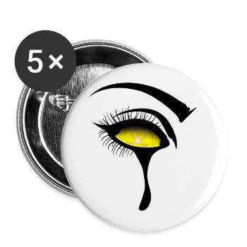 Radioactive logo in the eye - Buttons small 1''/25 mm (5-pack) - white - Front