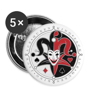 Poker JOKER - Buttons small 1''/25 mm (5-pack) - white - Front