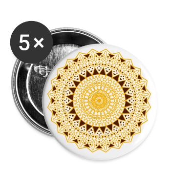 Mandala Mantra Hinduismus Buddhismus - Buttons klein 25 mm (5er Pack) - Weiß - Vorne