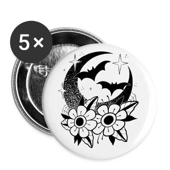 Halloween flash tattoo style - Buttons small 1''/25 mm (5-pack) - white - Front