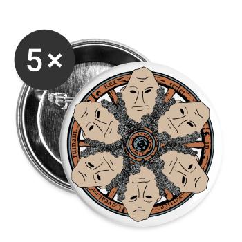 Wheel of Fortune - Buttons small 1''/25 mm (5-pack) - white - Front