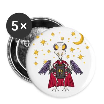 Saint Martin skeleton chicks with lantern at night - Buttons small 1''/25 mm (5-pack) - white - Front